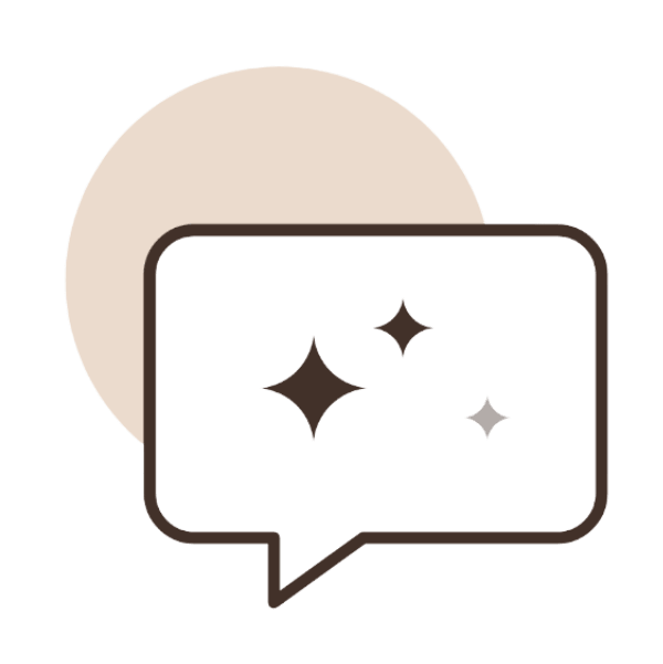 ask huldah ai icon with stars in a chat bubble